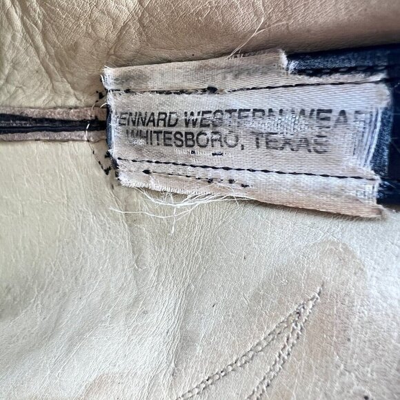 Dennard's Western Wear Men Size 9 Brown Black Color Block Leather Western Boot - Picture 14 of 16